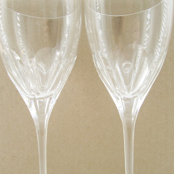 Kate Spade Lenox Harrison Crystal Wine Glasses Set of 2 Etched Stemware - Picture 7 of 9